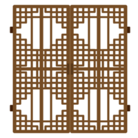 traditionnel Japon Corée Chine ornement bois Cadre modèle. asiatique porte fenêtre antique. png