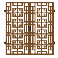 tradizionale Giappone Corea Cina ornamento legna telaio modello. asiatico porta finestra antico. png