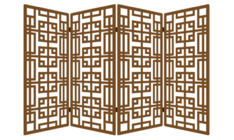 traditionell japan korea Kina prydnad trä ram mönster. asiatisk dörr fönster antik. png