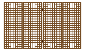 traditionnel Japon Corée Chine ornement bois Cadre modèle. asiatique porte fenêtre antique. png