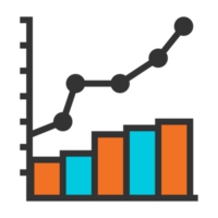 negocio grafico icono. económico gráfico informe. inversión símbolo. png