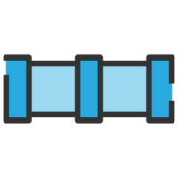 Plumbing pipe icon. Connection technical pressure water systems. Blue color. png