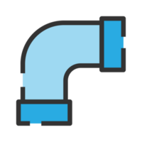 Plumbing pipe icon. Connection technical pressure water systems. Blue color. png