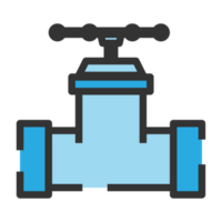 Plumbing pipe icon. Connection technical pressure water systems. Blue color. png