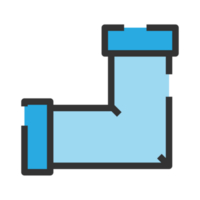 Plumbing pipe icon. Connection technical pressure water systems. Blue color. png