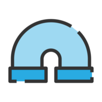 Plumbing pipe icon. Connection technical pressure water systems. Blue color. png