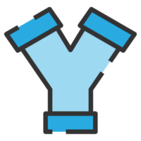 Plumbing pipe icon. Connection technical pressure water systems. Blue color. png