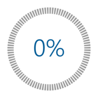 1-100 Prozentsatz Meter zum Bericht Fortschritt, Symbol Lader Blau Lader Indikator. png