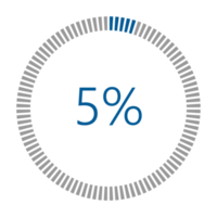 1-100 Prozentsatz Meter zum Bericht Fortschritt, Symbol Lader Blau Lader Indikator. png