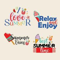 Summer vibes sticker set. vector