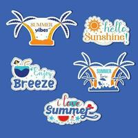 Summer vibes sticker set. vector