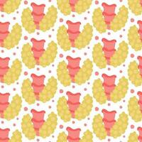 A pattern from the human thyroid gland. Background for World Thyroid Day on May 25. The structure of the human thyroid gland. Repetitive background for learning. Cartoon texture with dots vector