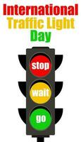 International Traffic Light Day. August 5. The concept of the holiday. Template for background, banner, postcard, poster with text inscription. Simple color vector illustration