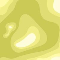 The background of abstract wavy figures cut in light green is superimposed on the background with selected figures. Modern topographic graphics. Poster with smooth curves of yellow color. Vector