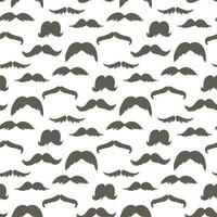 A pattern of graphic icons with hipster mustache spots. A large collection of mustaches with spots of different shapes. The texture of a repeating variety of mustaches for printing on textiles, paper vector