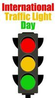 International Traffic Light Day. August 5. The concept of the holiday. Template for background, banner, postcard, poster with text inscription. Simple color vector illustration