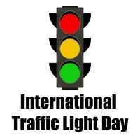 International Traffic Light Day. August 5. The concept of the holiday. Template for background, banner, postcard, poster with text inscription. Simple color vector illustration