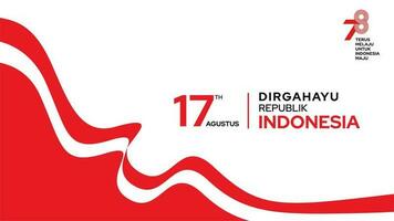 17 agosto Indonesia independencia día bandera vector