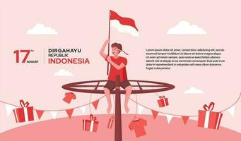 celebración del día de la independencia de indonesia vector