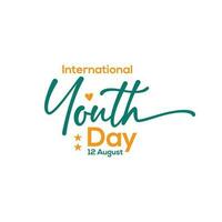 International youth day vector lettering