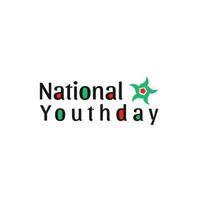 Vector national youth day lettering