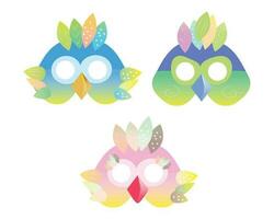 Parrots paper mask illustration for kids vector