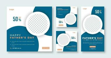 Father's Day Social Media Post for Online Marketing Promotion Banner, Story and Web Internet Ads Flyer vector