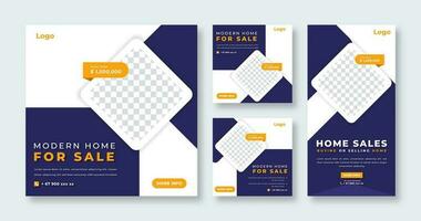 Home Rent Sale Social Media Post for Online Marketing Promotion Banner, Story and Web Internet Ads Flyer vector