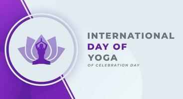 Lotus and Yoga International Day Celebration Vector Design Illustration for Background, Poster, Banner, Advertising, Greeting Card