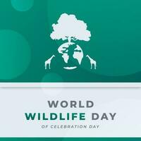 World Wildlife Day Celebration Vector Design Illustration for Background, Poster, Banner, Advertising, Greeting Card