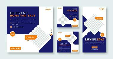 Home Rent Sale Social Media Post for Online Marketing Promotion Banner, Story and Web Internet Ads Flyer vector