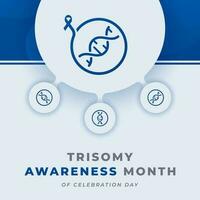 Trisomy Awareness Month Celebration Vector Design Illustration for Background, Poster, Banner, Advertising, Greeting Card