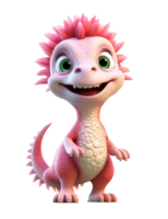 Happy cute baby spinosaurus, cute cartoon dinosaur ai generated image. High quality ai image png