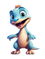 Happy cute baby velociraptor, baby dinosaur ai generated image. High quality ai image png