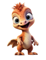 Happy cute baby velociraptor, baby dinosaur ai generated image. High quality ai image png