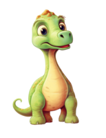 Happy cute baby brachiosaurus, cute baby dinosaur ai generated image. High quality ai image png