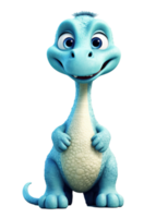 Happy cute baby brachiosaurus, cute baby dinosaur ai generated image. High quality ai image png