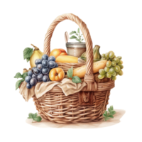 intrecciata cestino, picnic cestino, cibo intrecciata cestino ai generato Immagine. alto qualità ai Immagine png