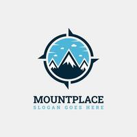 Mount Place Logo, Wild, Compass icon Logo vector