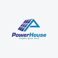 Power House and sun solar logo vector