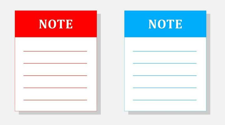 Notebook labels and notepad template. Vector design.