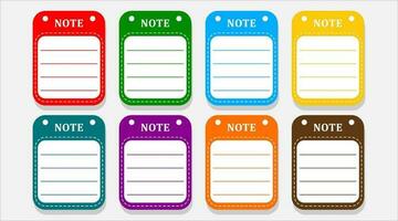 Notebook labels and notepad template. Vector design.