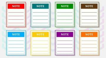 Notebook labels and notepad template. Vector design.