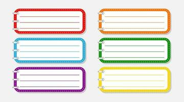 Notebook labels and notepad template. Vector design.