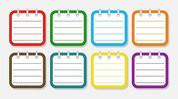 Notebook labels and notepad template. Vector design.