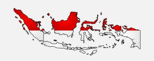 Indonesia mapa bandera. vector diseño