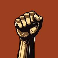 raised fists concept vector illustration