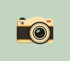 Retro camera in a flat style vector illustration