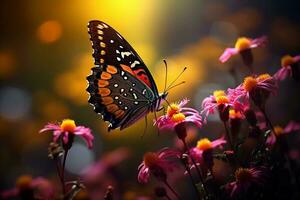 fascinante macro imagen de un pequeño mariposa foto