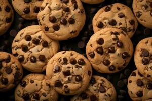 Chocolate cookies on white, chocolate chip cookies isolated photo